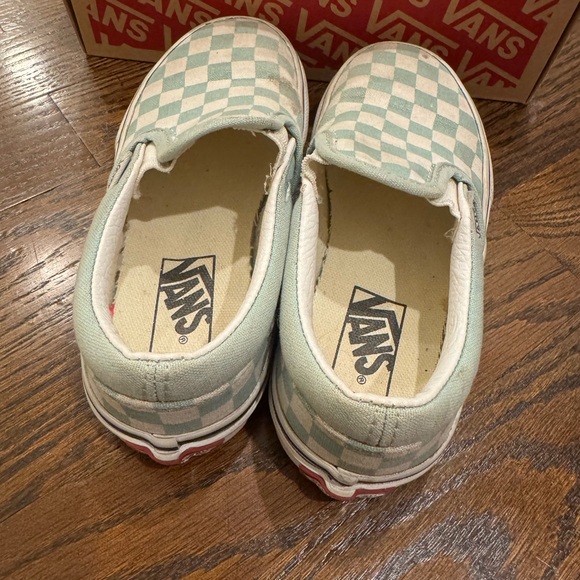 Vans Light Blue and White Checkered Slip-Ons - Picture 5 of 7